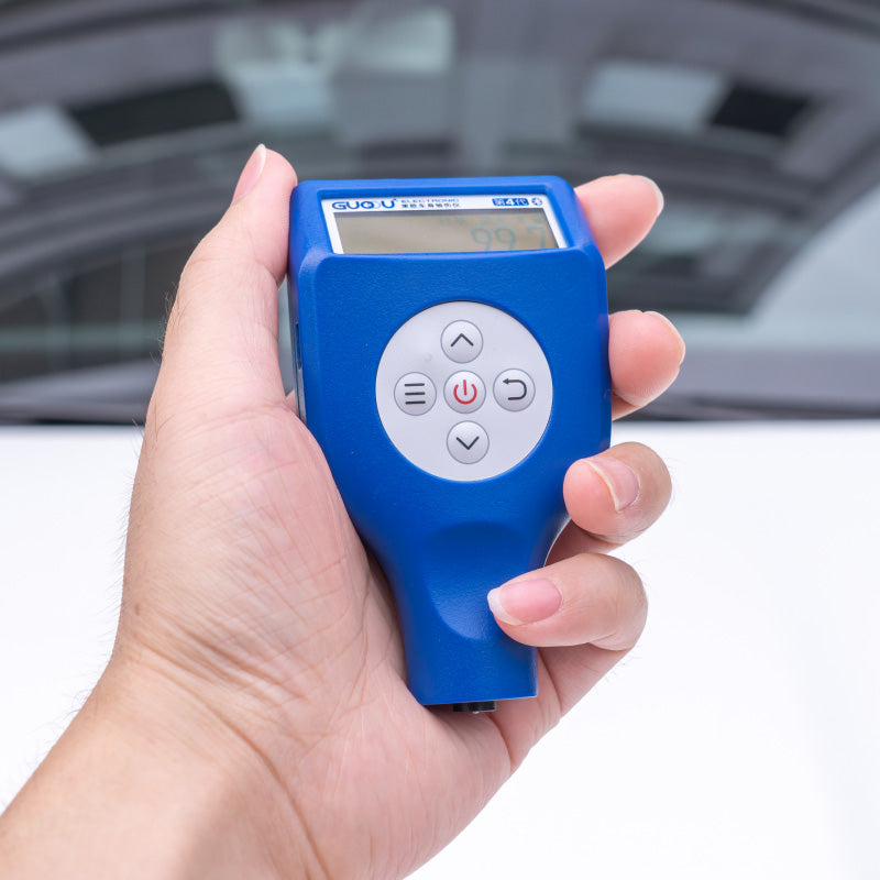 Car paint coating Thickness gauge with bluetooth and USB sync cable is connected to your mobile