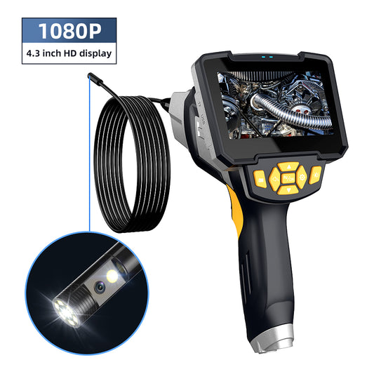 4'3inch LCD dual camera portable endoscope industrial borescope with 6 LED Lights